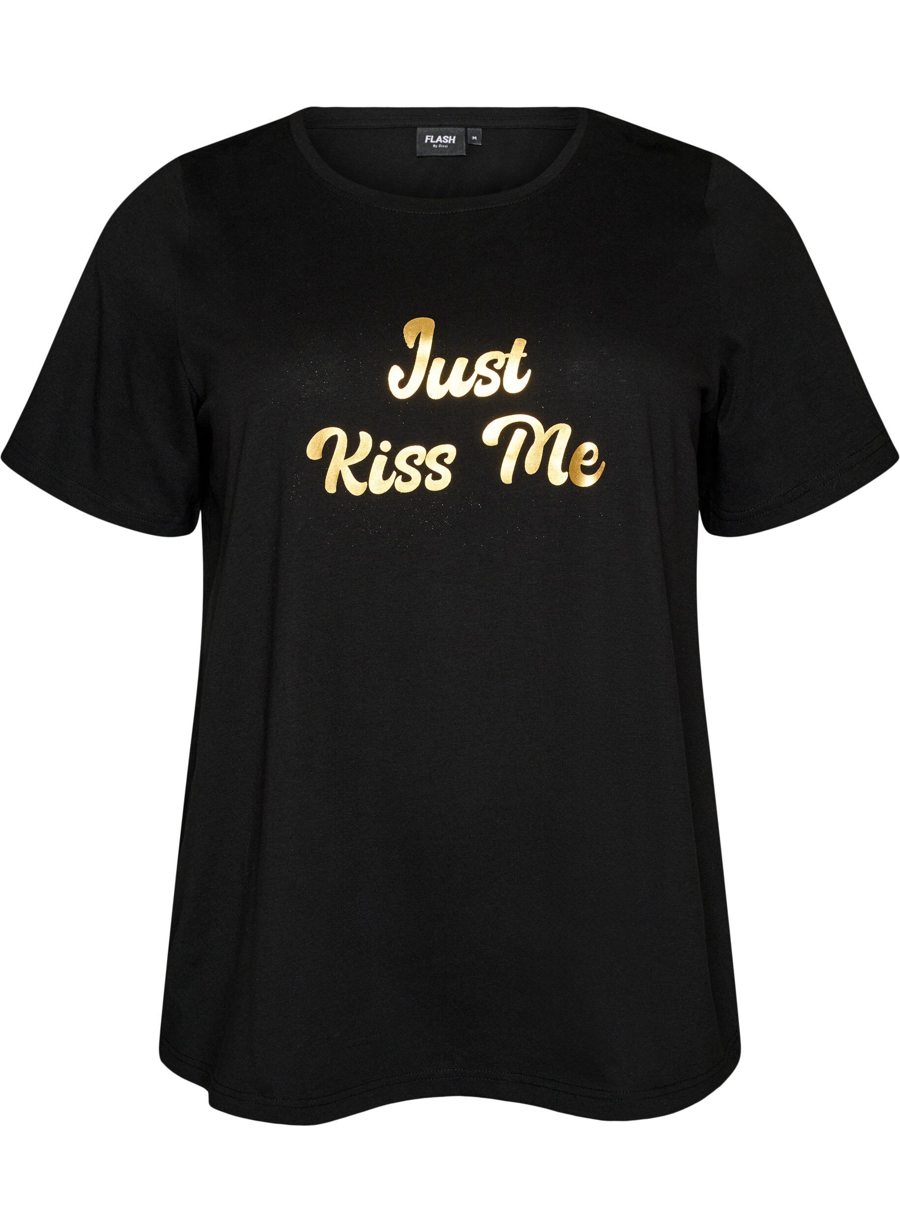 ZizziT-shirt med motiv, Sort, Packshot image number 0