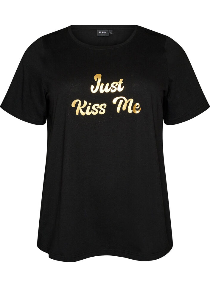 T-shirt med motiv, Sort, Packshot image number 0