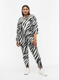 Leggings med zebramønster, White Zebra, Model