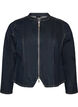 Figursyet denimjakke med lynl&aring;s, Bl&aring;, Packshot image number 0