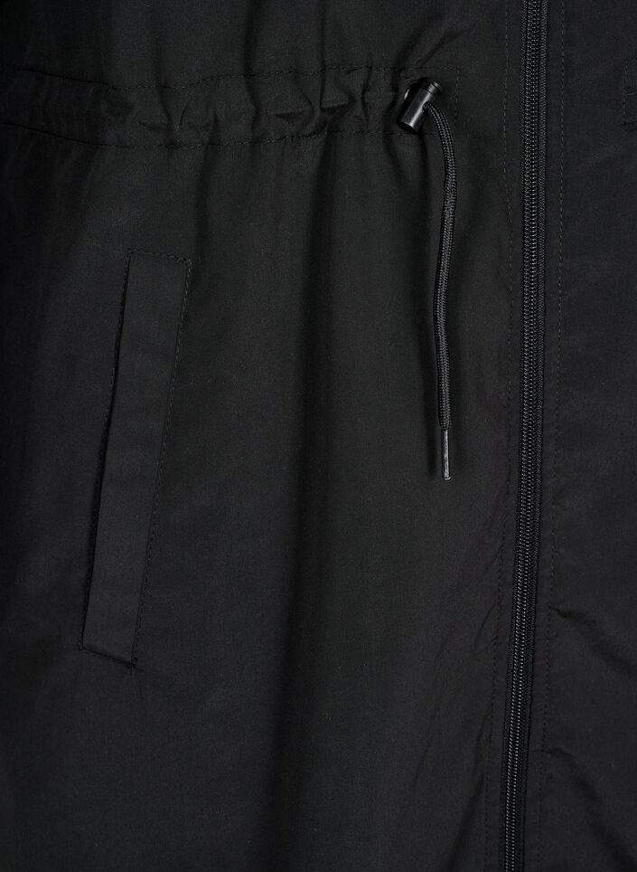 FLASH - Parka i let matriale med hætte, Sort, Packshot image number 3