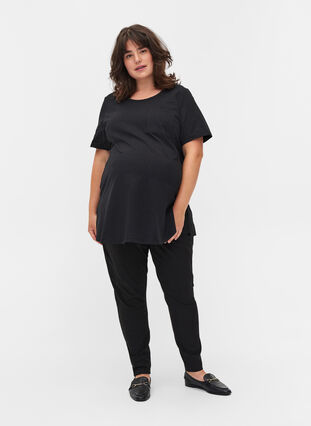 Kortærmet graviditets t-shirt i bomuld, Black, Model image number 2