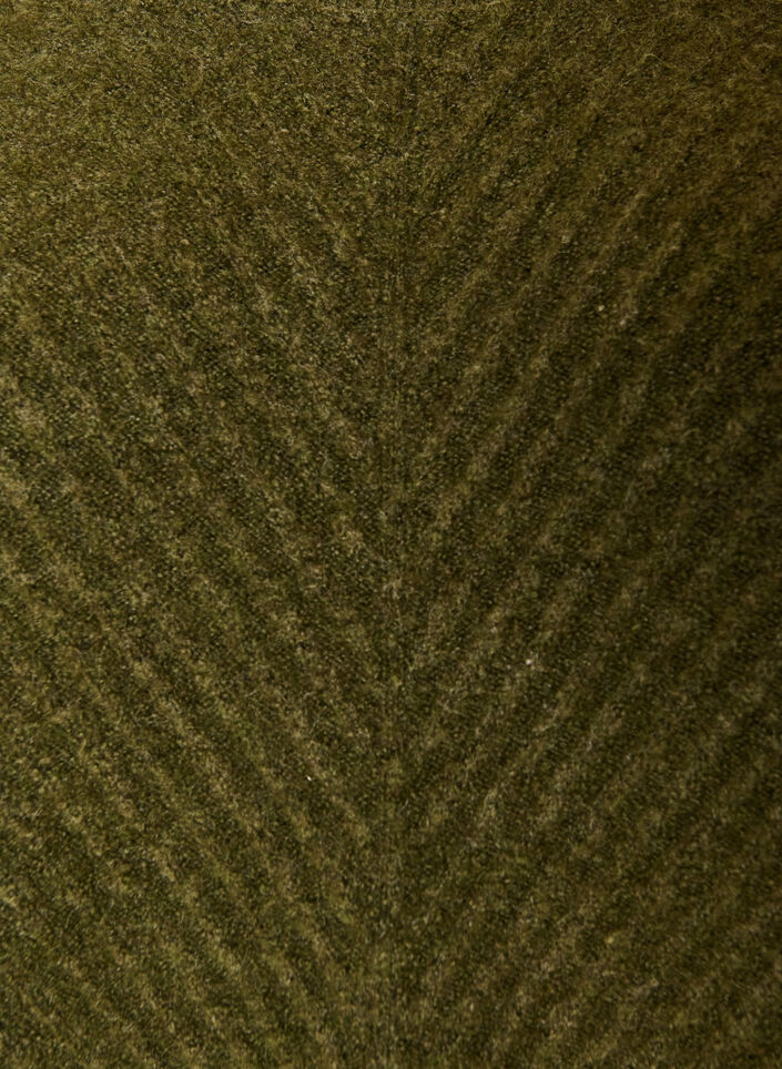 Strikbluse med V-formet ribm&oslash;nster og slidser, Gr&oslash;n, Packshot image number 2