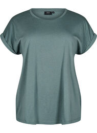 Kort&aelig;rmet t-shirt i bomuldsblanding, Gr&oslash;n