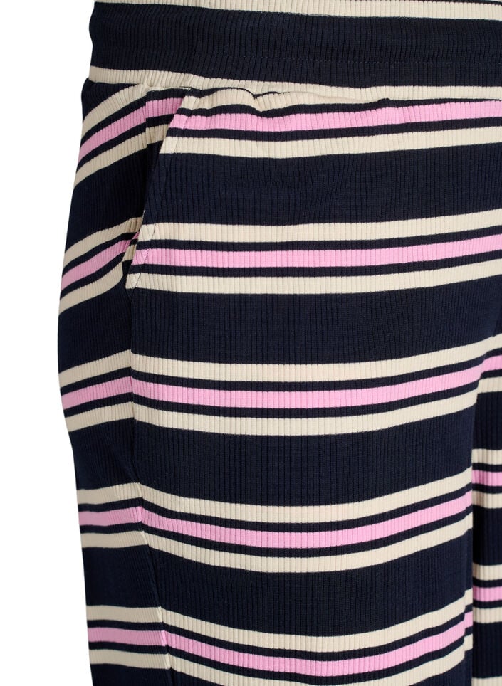 Stribede natbukser med l&oslash;se ben, Bl&aring;, Packshot