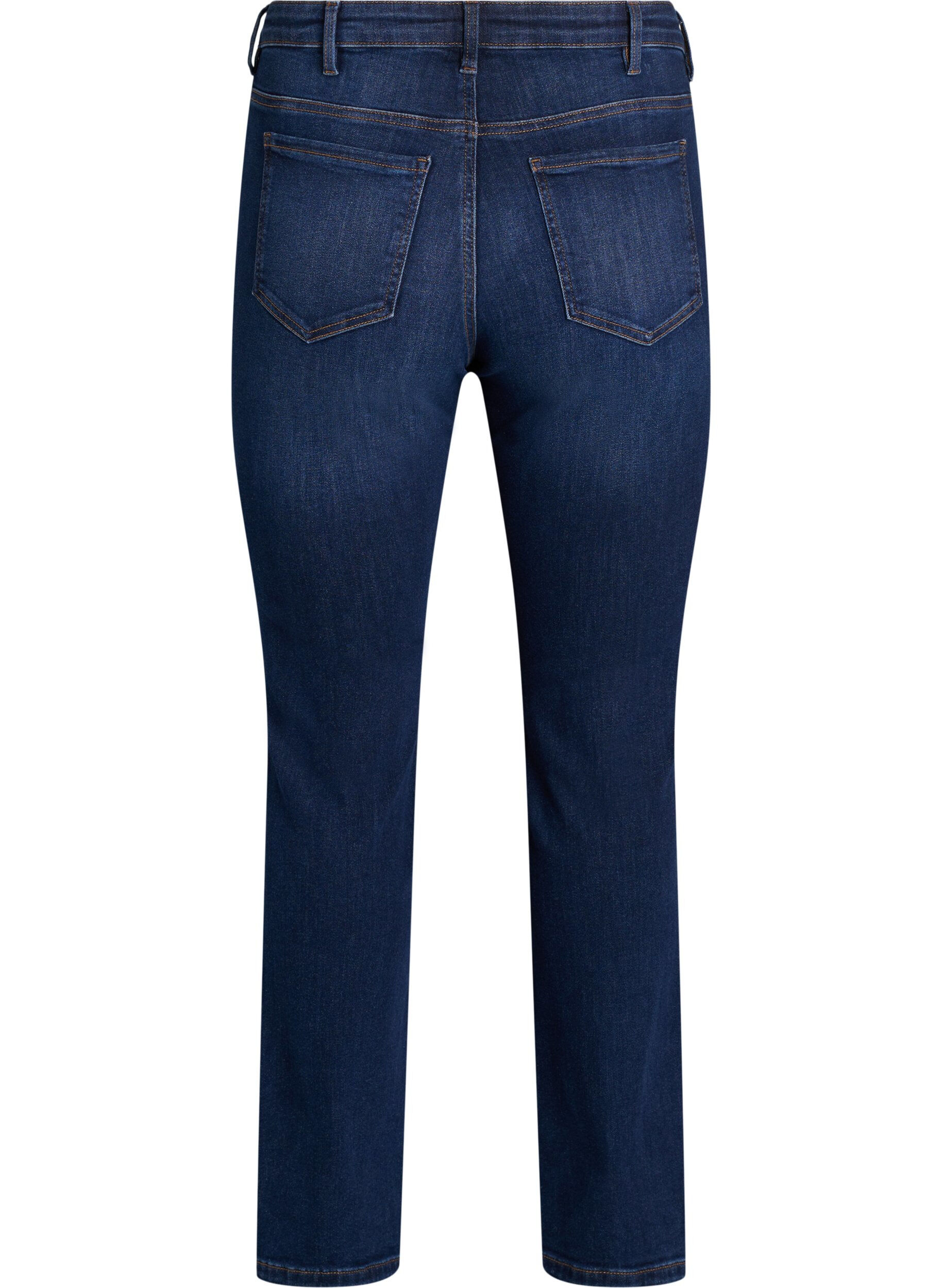 Zizzi Slim fit jeans med regul&aelig;r talje, Dark Blue, Packshot image number 1