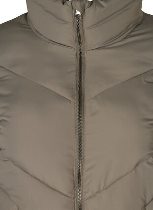 Lang højhalset jakke, Army Grey as sample, Packshot image number 2