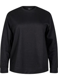 Sweatshirt med rund hals , Sort