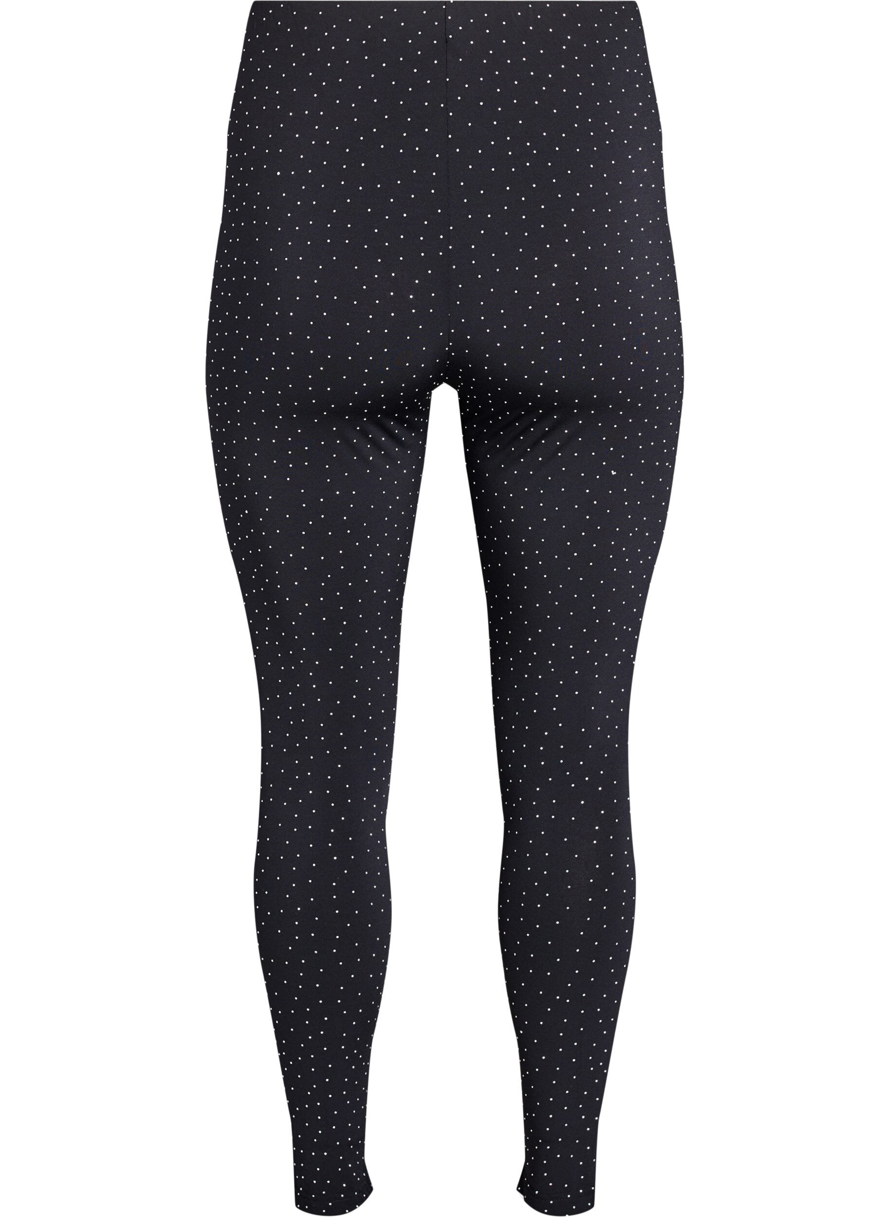 Zizzi Leggings med rhinsten, Sort, Packshot image number 1
