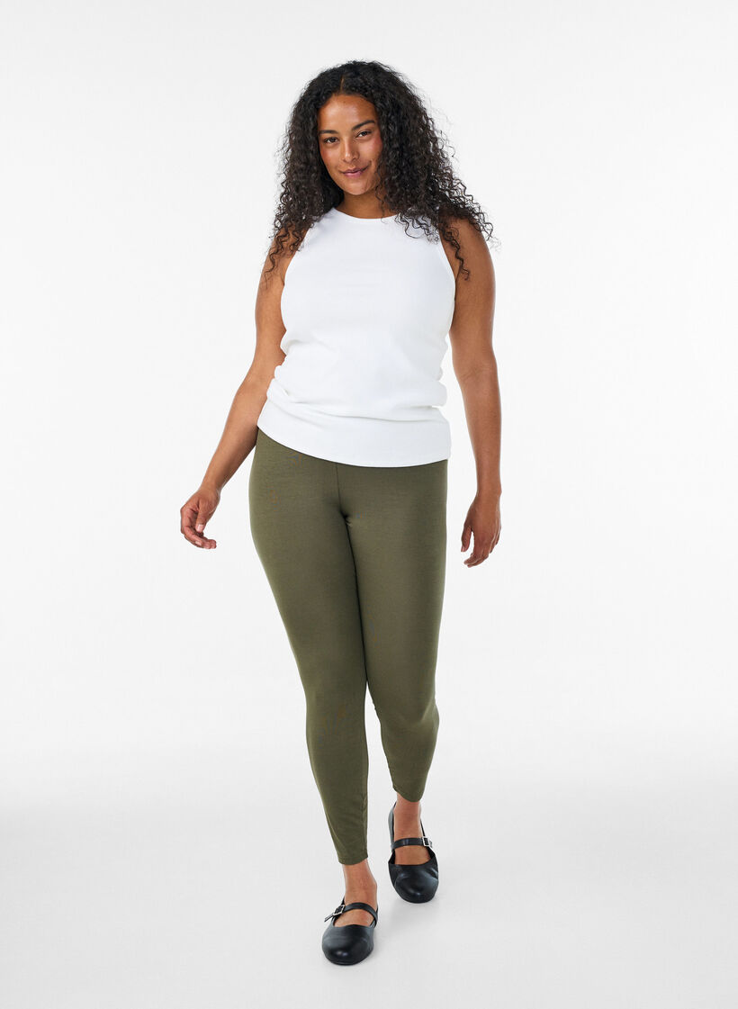 Basis leggings i viskose, Gr&oslash;n, Model image number 1