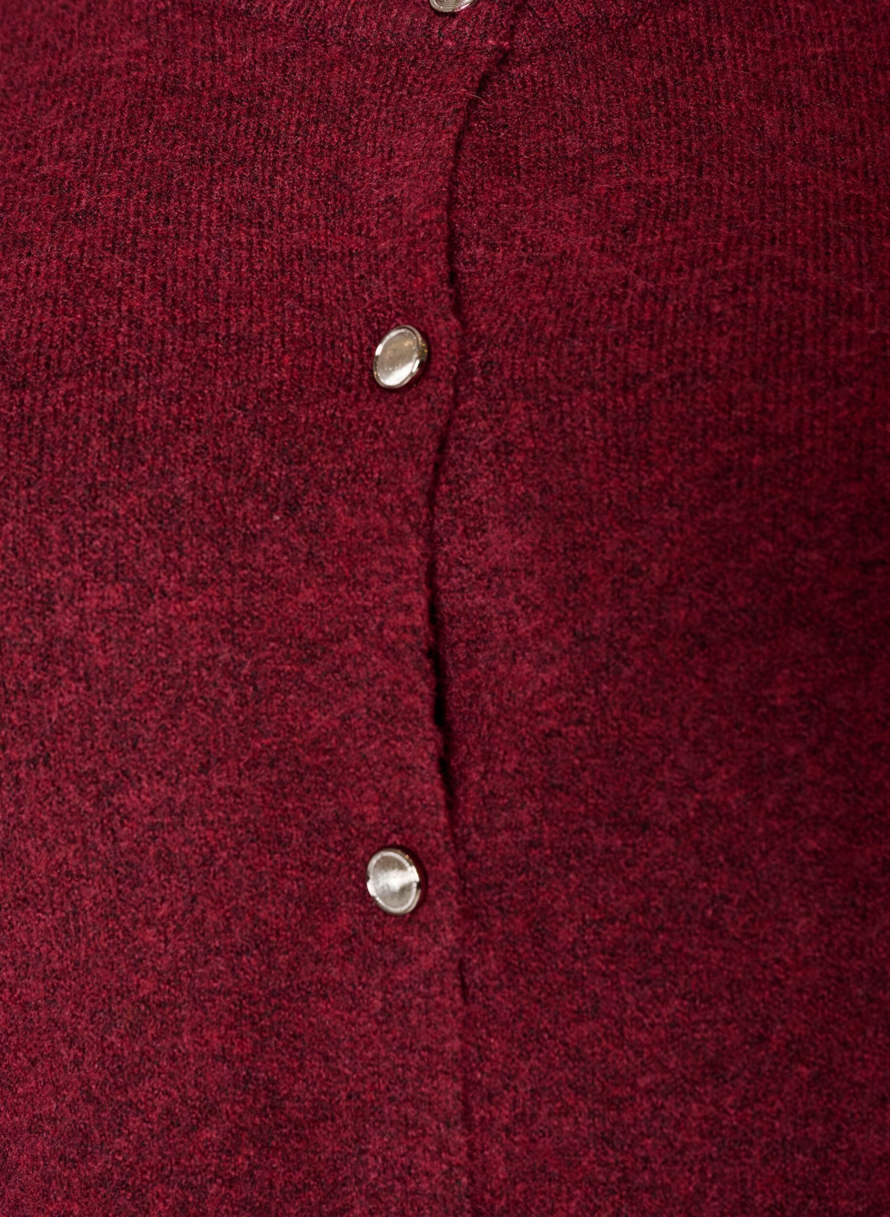 ZizziStrik cardigan med korte &aelig;rmer, R&oslash;d, Packshot image number 2