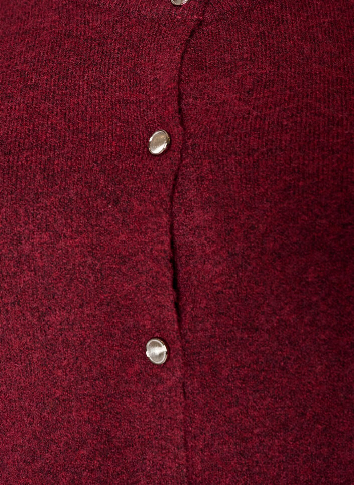 Strik cardigan med korte &aelig;rmer, R&oslash;d, Packshot image number 2