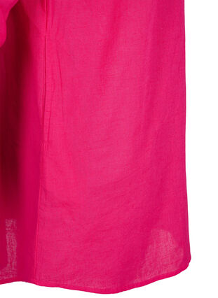 Tunika med hætte i bomuld og hør, Bright Rose, Packshot image number 3
