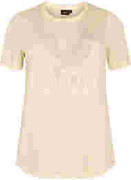 T-shirt med nitter og rund hals, Buttercream