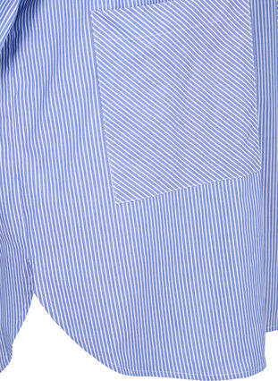 Løstsiddende skjorte i bomuld med striber, Baja Blue Stripe, Packshot image number 3