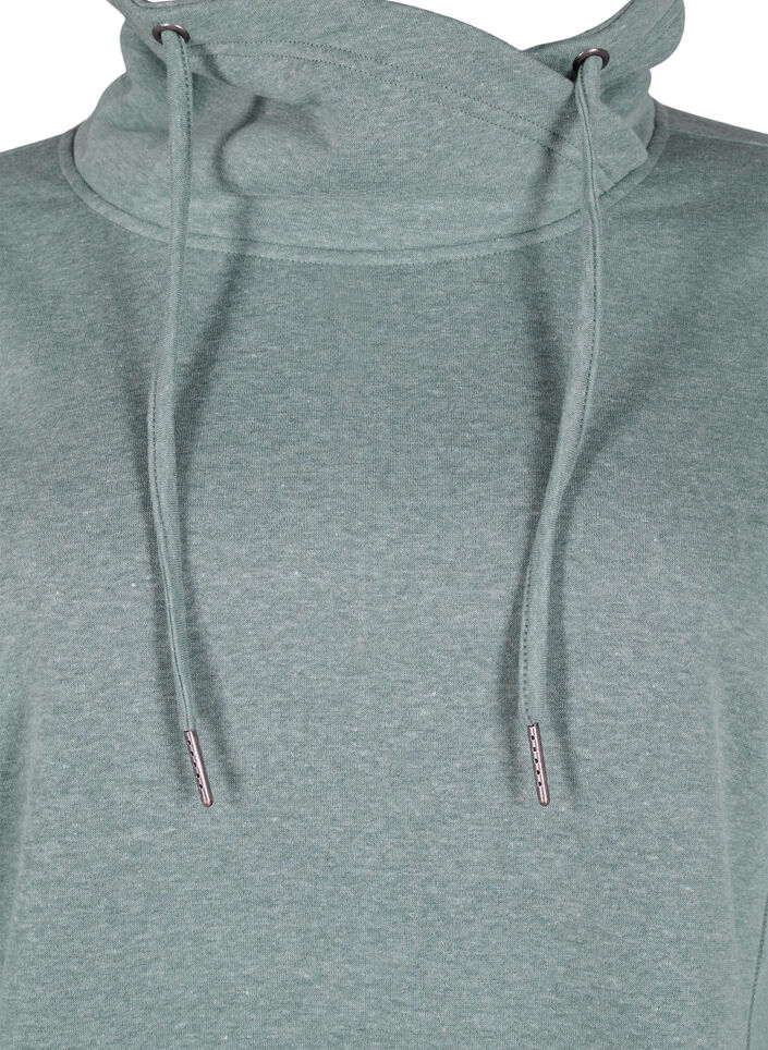 FLASH - Sweatshirt med høj krave, Balsam Green Melange, Packshot image number 2