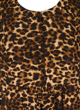 Viskose tunika med leopardprint og a-form, Raw Umber AOP, Packshot image number 2
