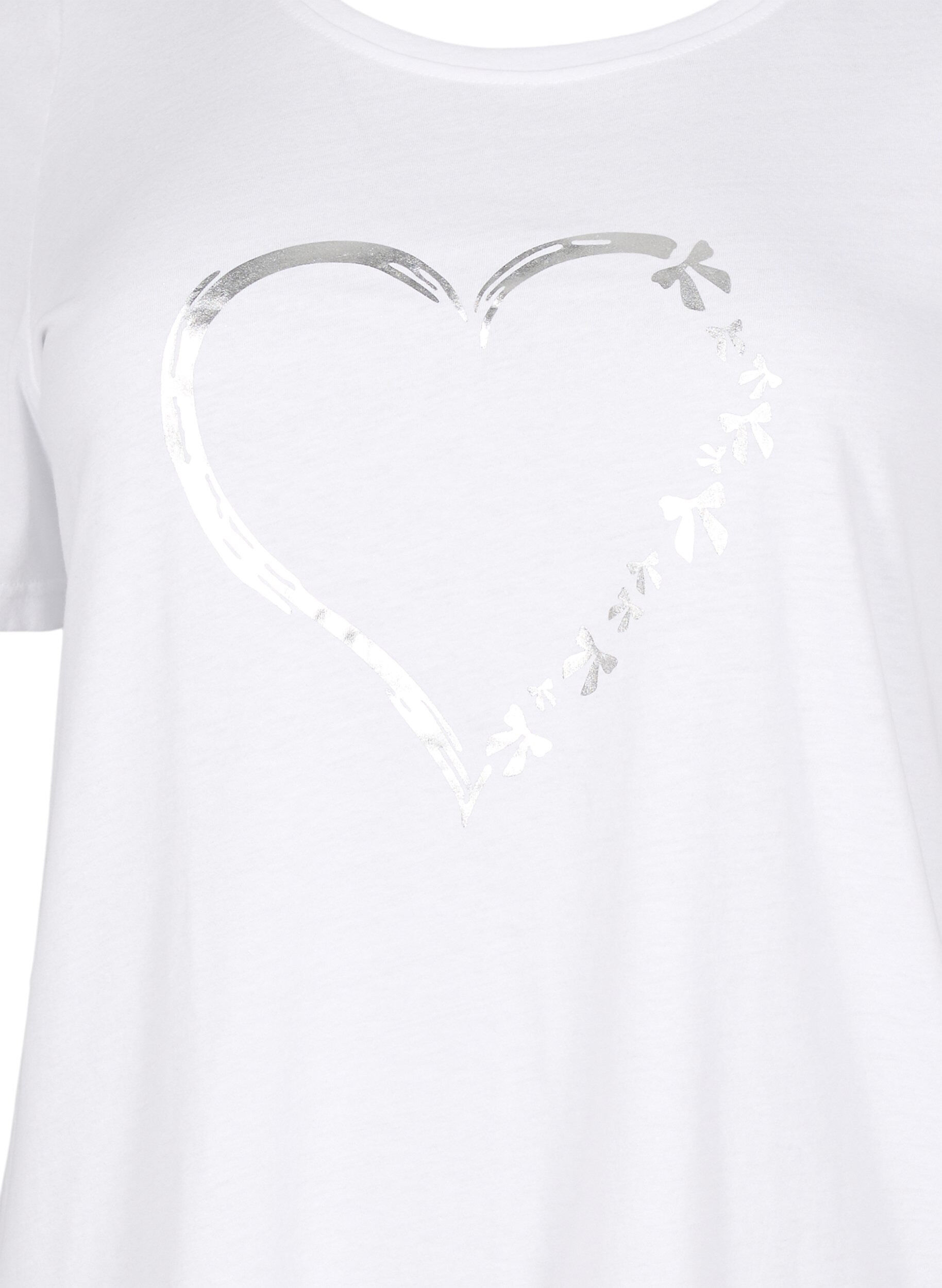 Zizzi FLASH - T-shirt med motiv, Hvid, Packshot image number 2