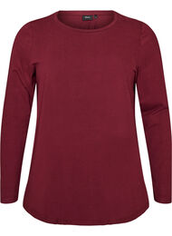 Basis jerseybluse med lange &aelig;rmer, R&oslash;d