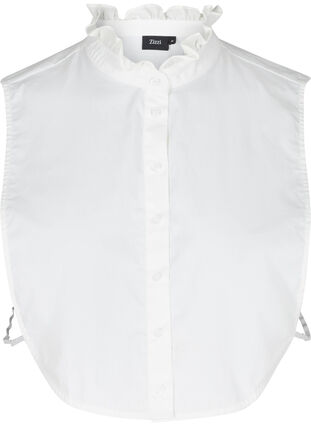 Løs skjortekrave med flæsekant, Bright White, Packshot image number 0