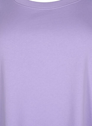 Sweatkjole med korte ærmer og slids, Lavender, Packshot image number 2