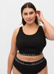 Bomulds bh med justerbare stropper, Sort, Model image number 0