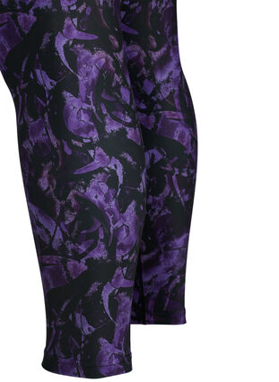 Cropped træningstights med print, Multi Purple, Packshot image number 3