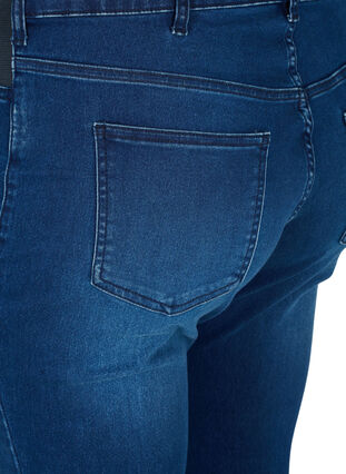Super slim Amy jeans med elastik i taljen, Dark blue denim, Packshot image number 3