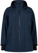 Kort softshell jakke med aftagelig h&aelig;tte, Bl&aring;, Packshot image number 0
