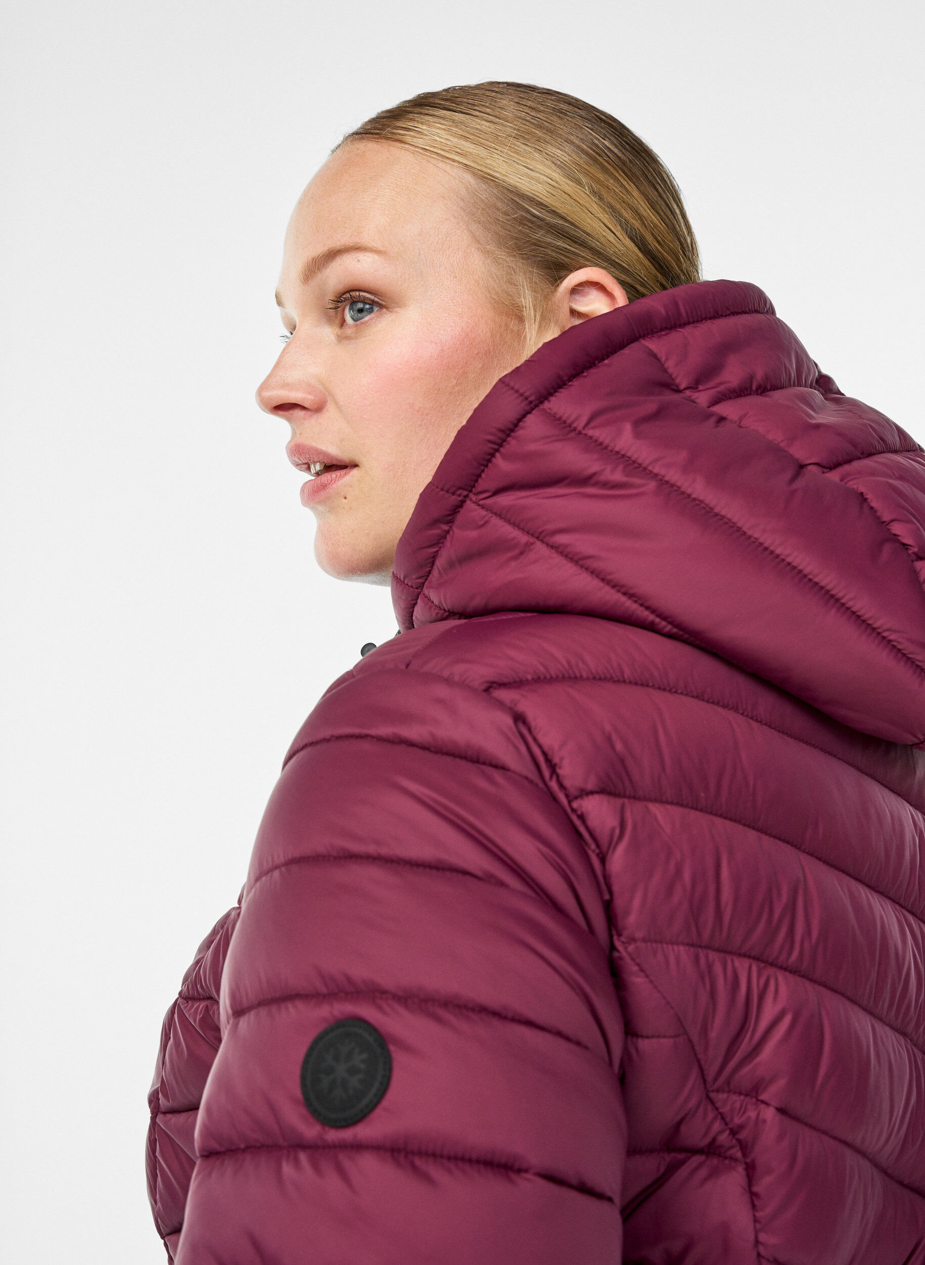 ZizziLetv&aelig;gts jakke med h&aelig;tte, M&oslash;rk Bordeaux, Model image number 3