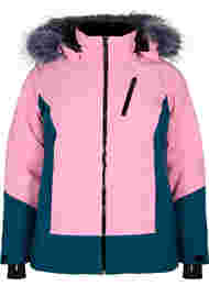 Skijakke med aftagelig hætte, Sea Pink Comb, Packshot
