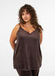 Velourtop med blondekanter, Brun, Model image number 0