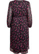 Kjole i chiffon med blomsterprint og lange &aelig;rmer, Sort, Packshot image number 1