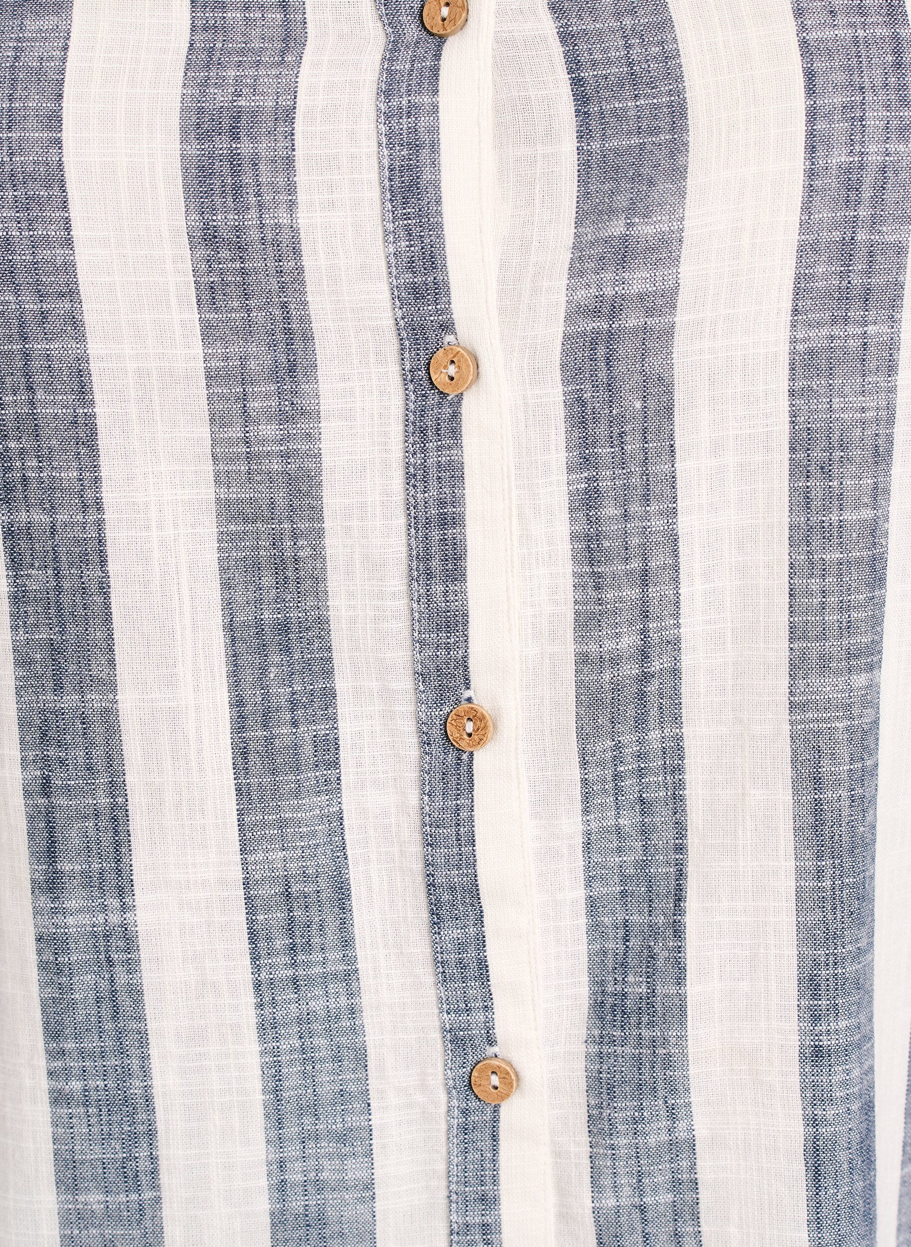 Zizzi Skjortebluse i bomuld med V-udsk&aelig;ring, Bl&aring;, Packshot image number 2