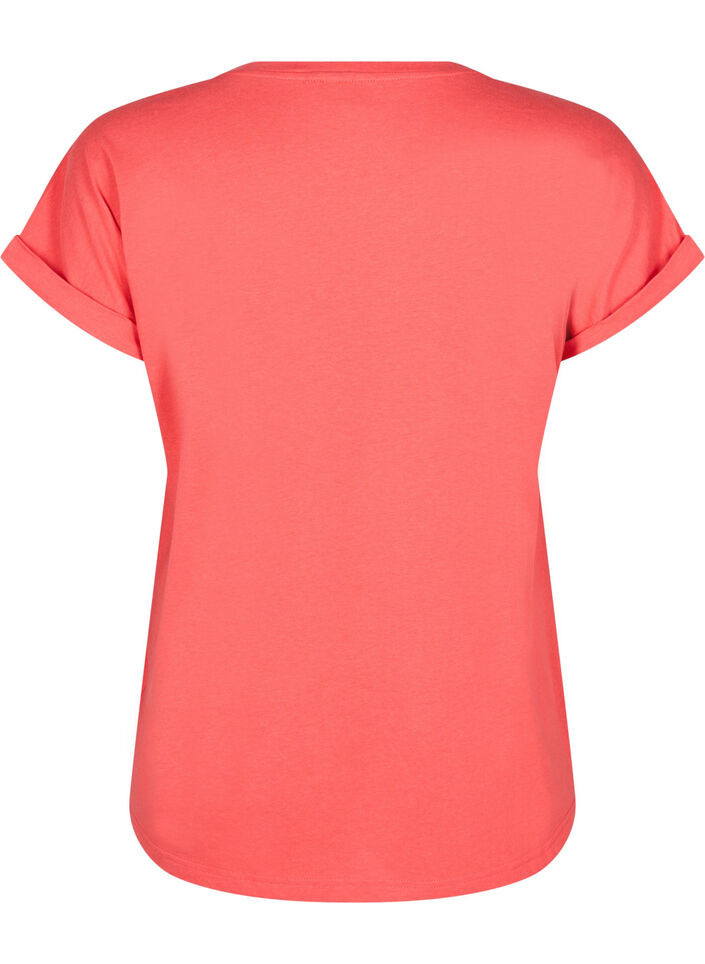 Kort&aelig;rmet t-shirt i bomuldsblanding, R&oslash;d, Packshot image number 1