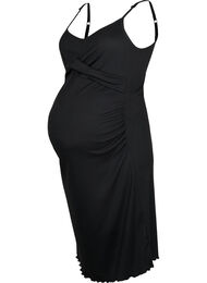 Graviditets kjole i rib, Black, Packshot