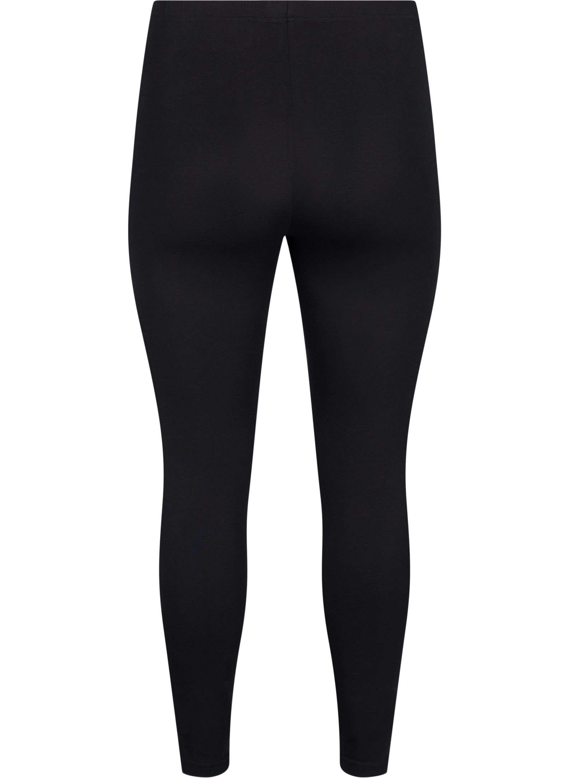 Zizzi2-pak leggings i bomuld, Sort, Packshot image number 1