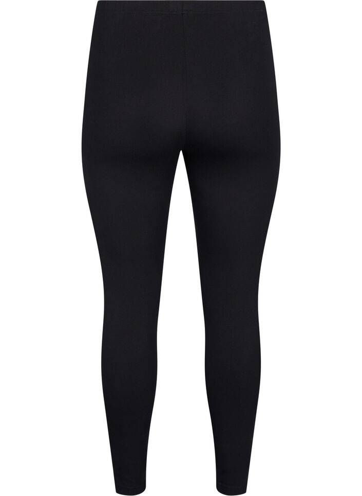 2-pak leggings i bomuld, Sort, Packshot image number 1