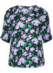 Viskosebluse med knapper, Black Small Flower, Packshot image number 0