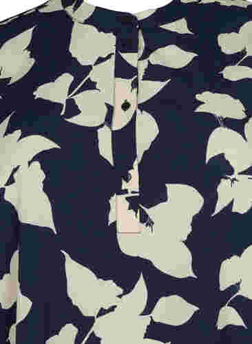 FLASH - Printet tunika med korte ærmer, Blue White Flower, Packshot image number 2