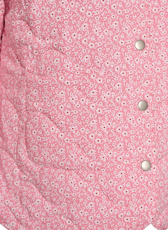 Let quiltet jakke med blomsterprint, Lyser&oslash;d, Packshot image number 2