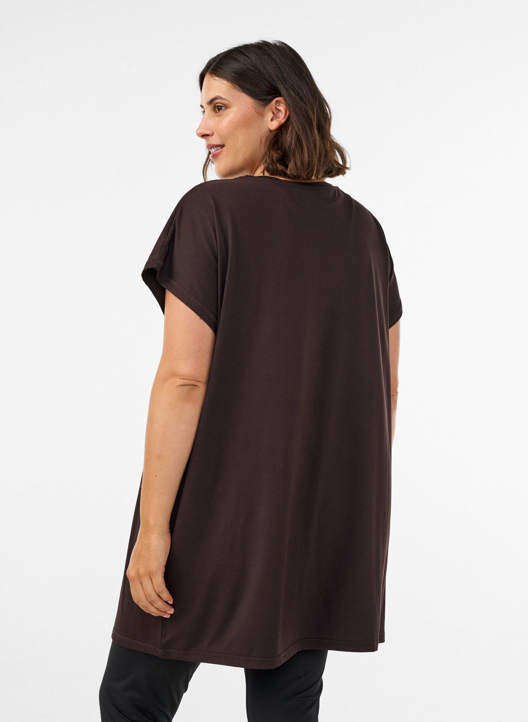 ZizziLang tr&aelig;nings t-shirt, Brun, Model image number 2