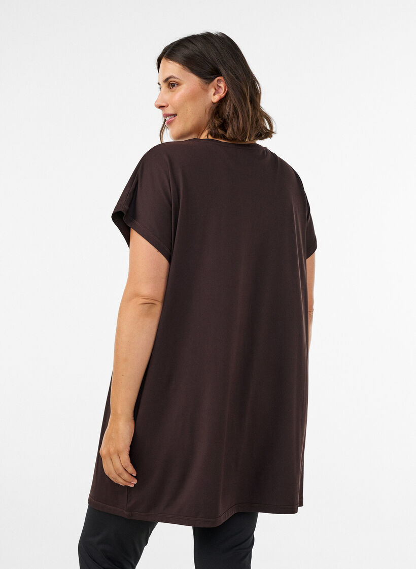 Lang tr&aelig;nings t-shirt, Brun, Model image number 2