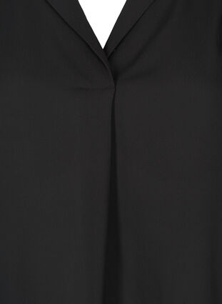 Skjorte med 3/4 pufærmer, Black, Packshot image number 2