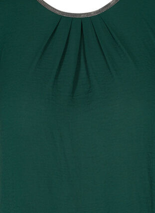 Ensfarvet bluse med korte ærmer, Pine Grove, Packshot image number 2