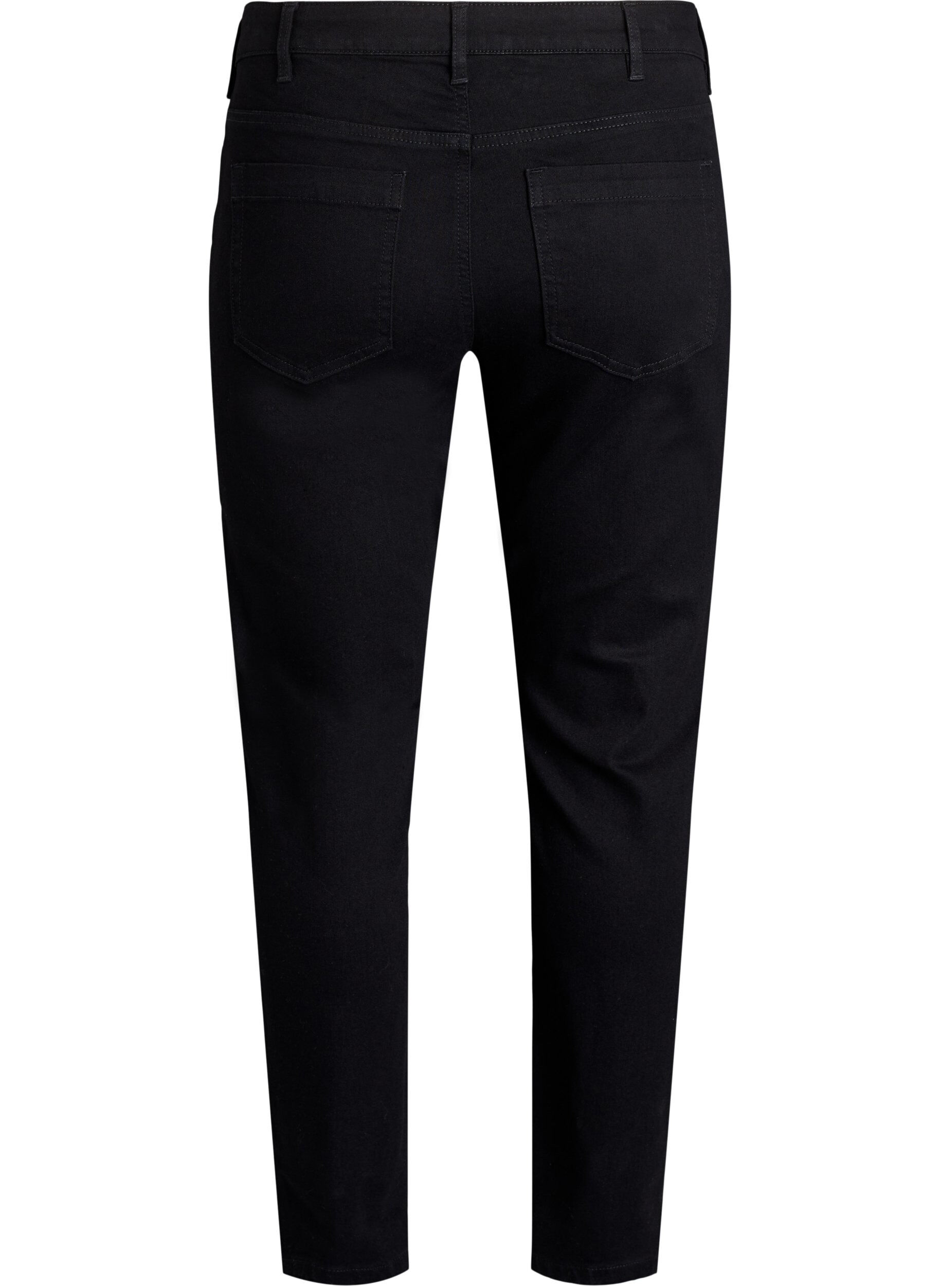 ZizziSlim fit Emily jeans med regul&aelig;r talje, Sort, Packshot image number 1