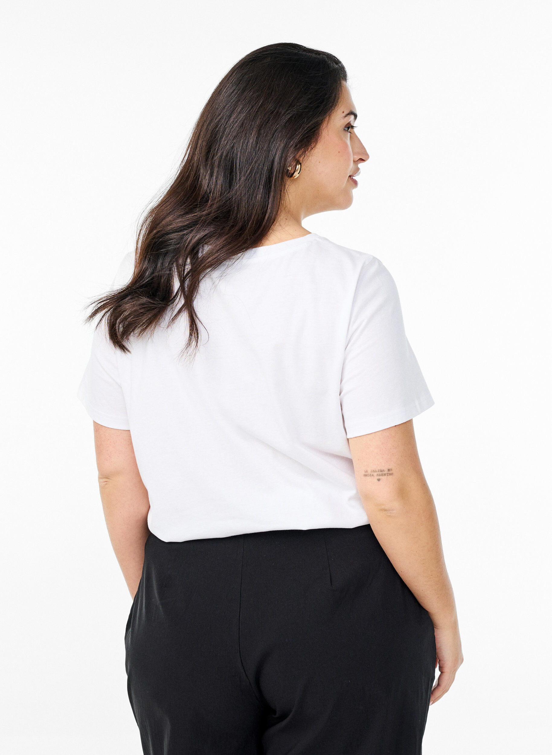 Zizzi T-shirt med leopard motiv , Bright White w. Leo, Model image number 1