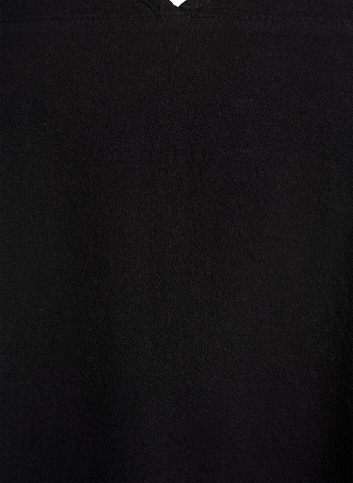 Kort&aelig;rmet kjole i bomuld, Sort, Packshot image number 2