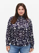 Printet bluse med smock, Blue Leaf AOP, Model image number 0