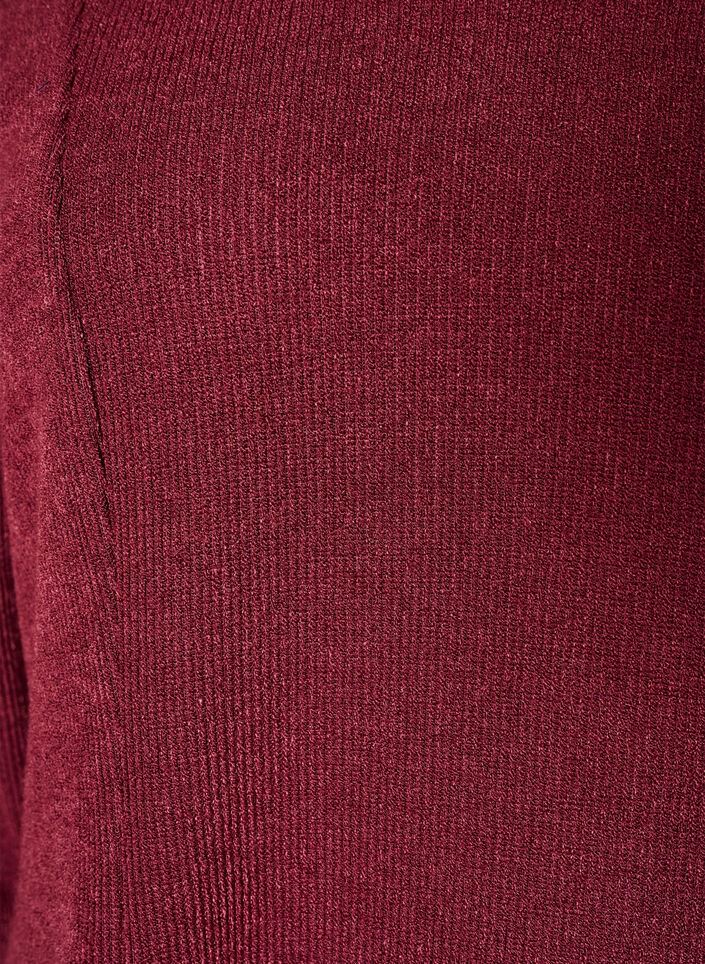 Jerseybluse med ribstruktur og A-form, R&oslash;d, Packshot image number 2